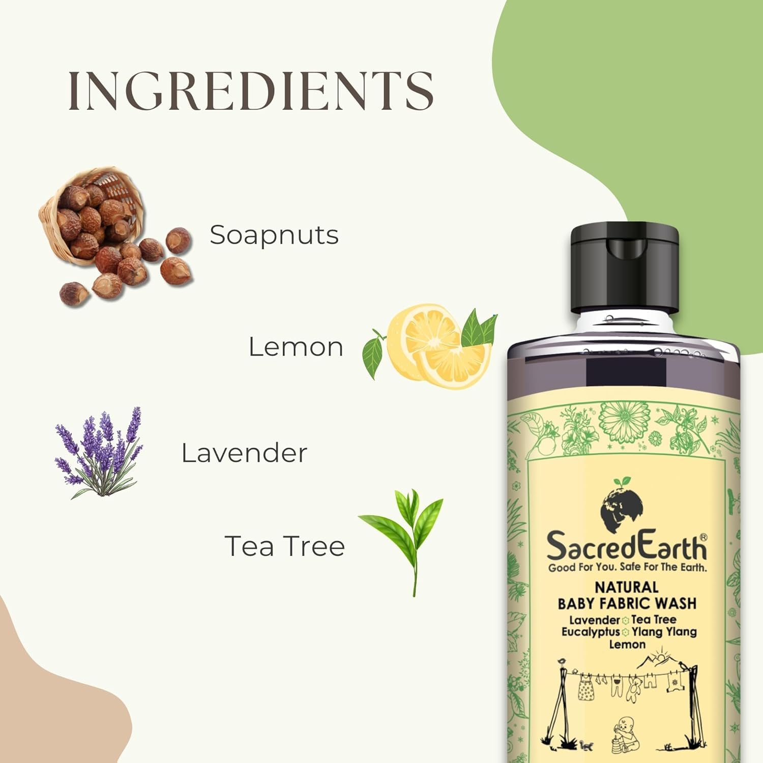 Ingredients of natural baby fabric wash
