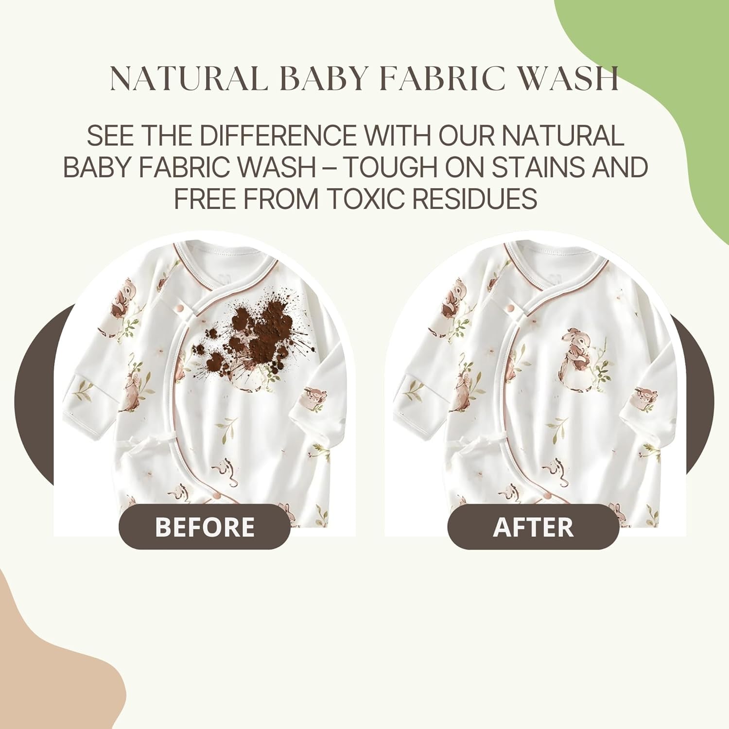 natural baby fabric wash before and after use